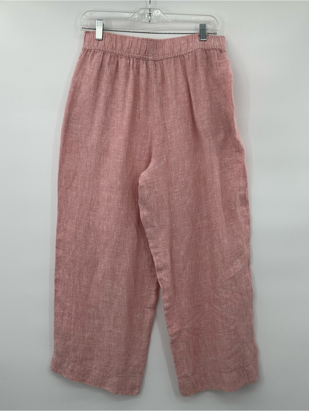 Tahari Light Red Wide Leg Linen pull on pants size M